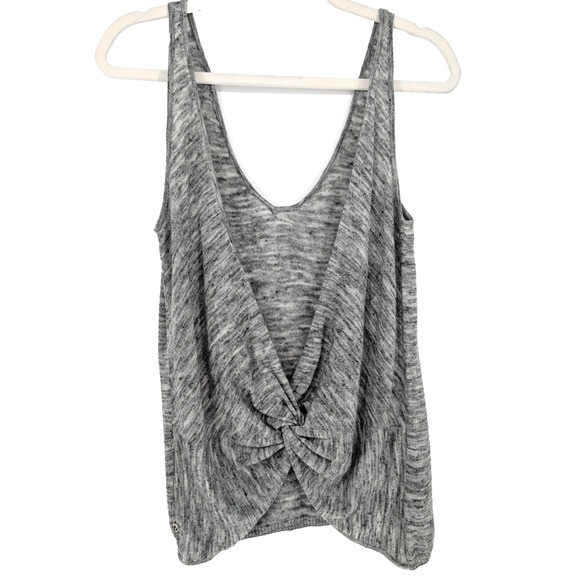 Lululemon Mix and Mingle Tank Heathered Vapor Melanite V Neck Linen Knit Size 6 - Picture 5 of 9